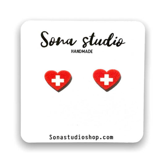 Medical Heart Earrings