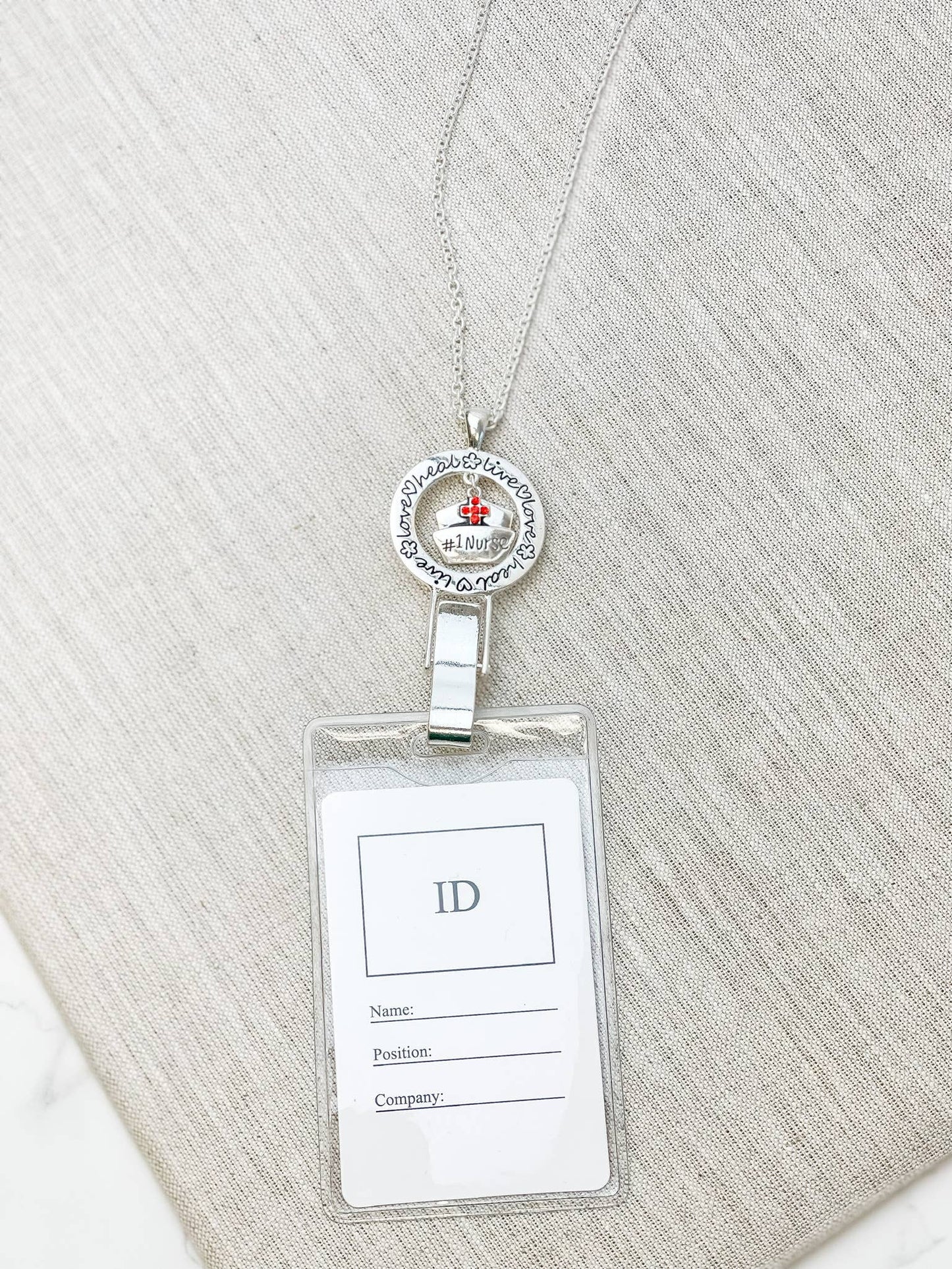 Rhinestone ID Lanyard - Nurse