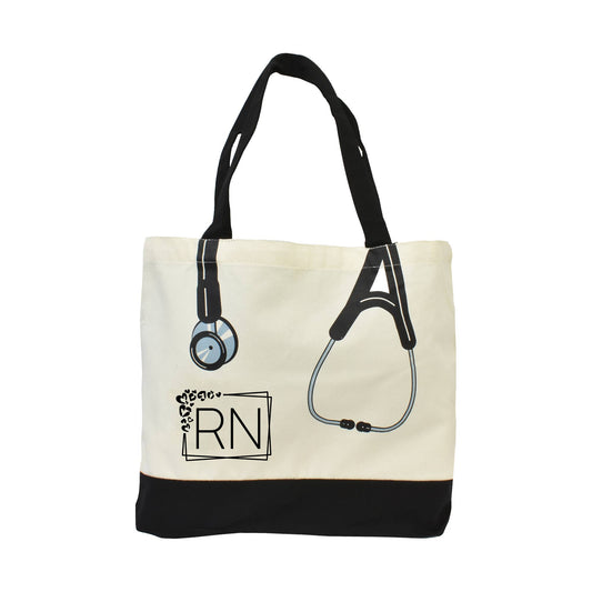 Stethoscope Canvas "RN" Tote Bag